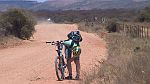 07-Heidi makes adjustments to her MTB